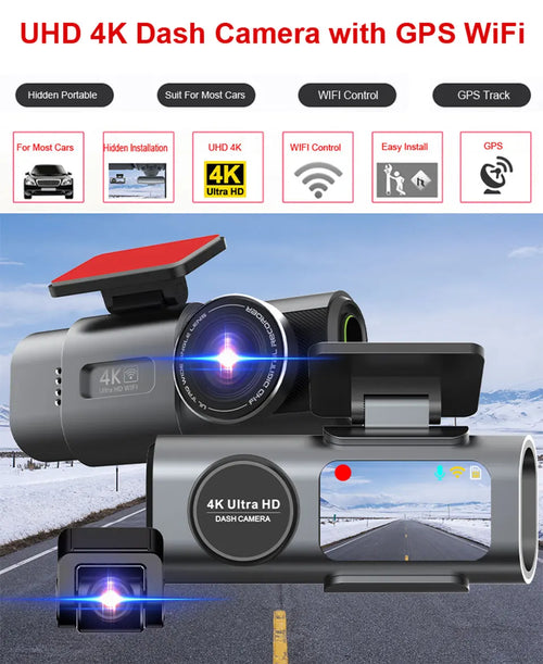 DriveGuard™ 4K Dash Cam – UHD Car Camera with Night Vision, Wi-Fi, GPS & 24-Hour Parking Mode