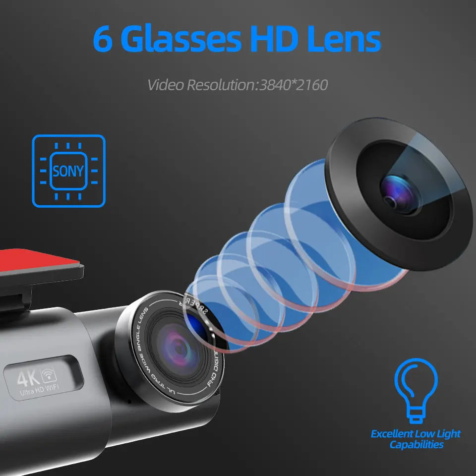 DriveGuard™ 4K Dash Cam – UHD Car Camera with Night Vision, Wi-Fi, GPS & 24-Hour Parking Mode