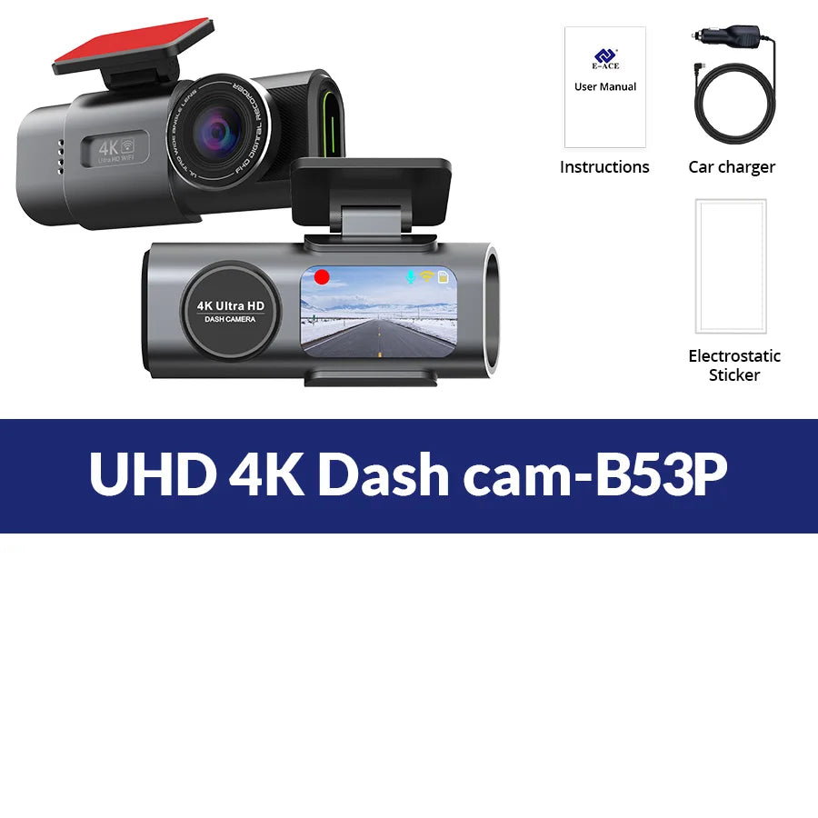DriveGuard™ 4K Dash Cam – UHD Car Camera with Night Vision, Wi-Fi, GPS & 24-Hour Parking Mode