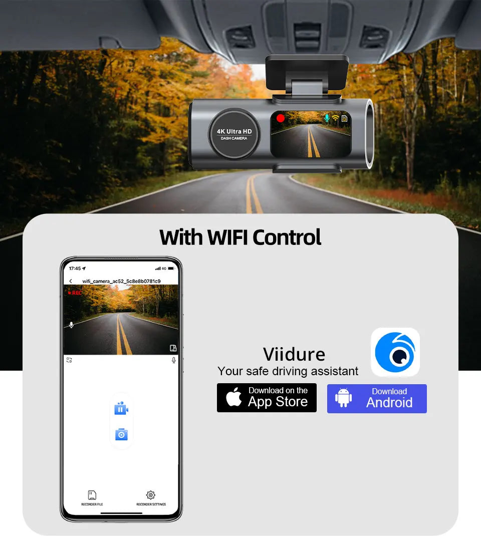 DriveGuard™ 4K Dash Cam – UHD Car Camera with Night Vision, Wi-Fi, GPS & 24-Hour Parking Mode