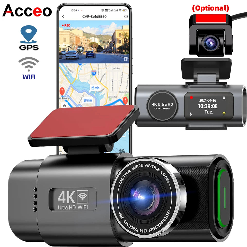 DriveGuard™ 4K Dash Cam – UHD Car Camera with Night Vision, Wi-Fi, GPS & 24-Hour Parking Mode